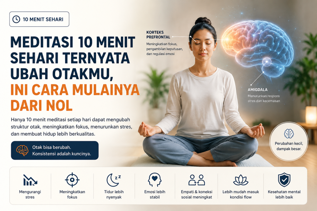 Meditasi 10 Menit Sehari Ternyata Ubah Otakmu, Ini Cara Mulainya dari Nol
